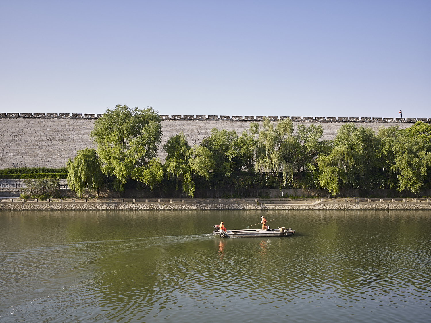 Canal and city wall, Nanjing, China, 2017